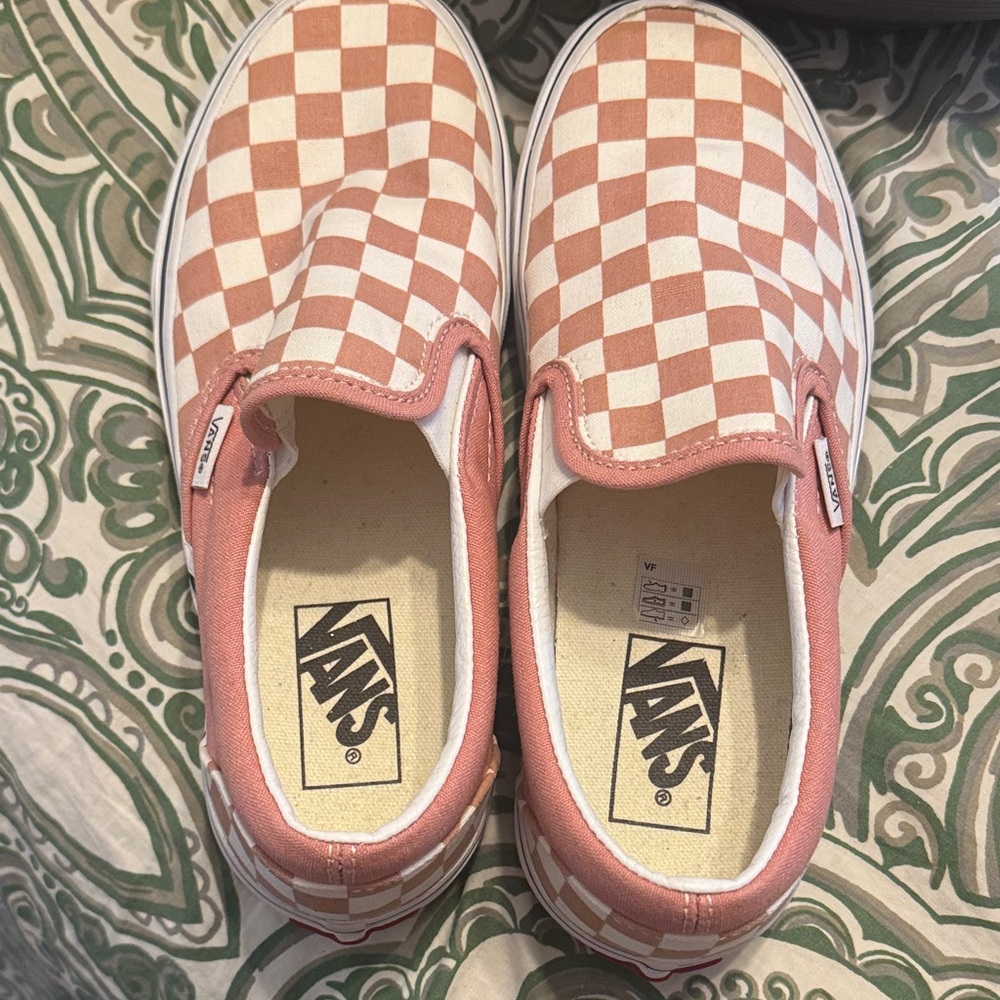 Vans Slip-On Sneakers - Pink and White Checkerboard